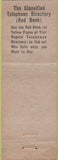 Matchbook Cover - Classified Telephone Directory Red Book