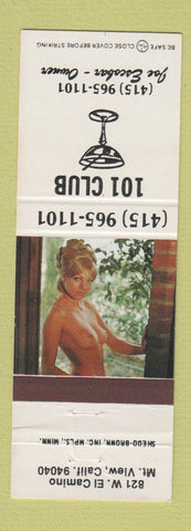 Matchbook Cover - 101 Club Mountain View CA pinup