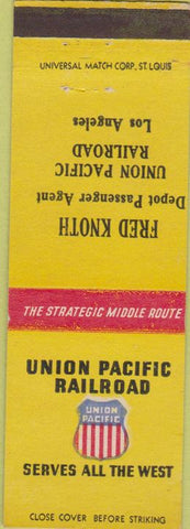 Matchbook Cover - UPRR Union Pacific Fred Knoth Los Angeles