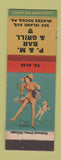 Matchbook Cover - P&M Bar Grill McKees Rocks PA pinup