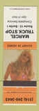 Matchbook Cover - Marcel Truck Stop Canada pinup