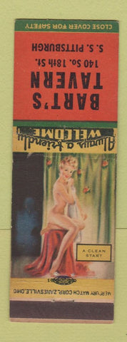 Matchbook Cover - Bart's Tavern Pittsburgh PA pinup
