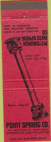 Matchbook Cover - Pittsburgh Auto Spring PA