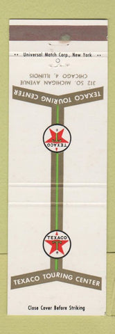 Matchbook Cover - Texaco oil gas Touring Center Chicago IL