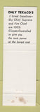 Matchbook Cover - Texaco oil gas Touring Center Chicago IL