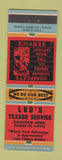 Matchbook Cover - Lud's Texaco oil gas Chisholm MN