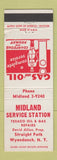 Matchbook Cover - Midland Service Texaco oil gas Wyandanch NY WEAR