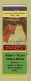 Matchbook Cover - Palmer's Texaco oil gas Andover CT