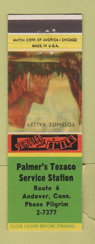 Matchbook Cover - Palmer's Texaco oil gas Andover CT