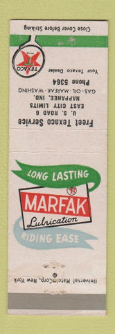 Matchbook Cover - Texaco oil gas Nappanee IN Freet
