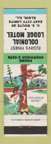Matchbook Cover - Colonial Lodge Motel Elgin IL hillbilly