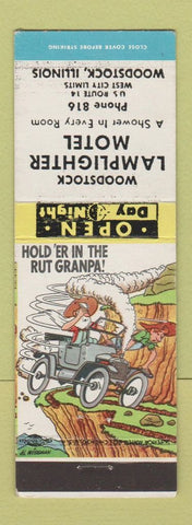Matchbook Cover - Lamplighter Motel Woodstock IL hillbilly