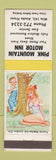 Matchbook Cover - Pink Mountain Motor Inn Esso oil gas Canada BC hillbilly