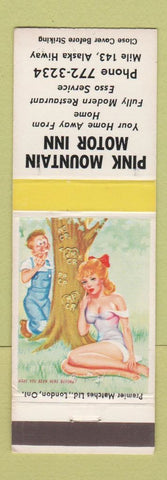 Matchbook Cover - Pink Mountain Motor Inn Esso oil gas Canada BC hillbilly