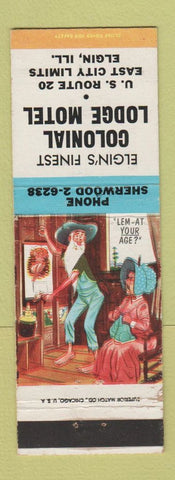 Matchbook Cover - Colonial Lodge Motel Elgin IL hillbilly