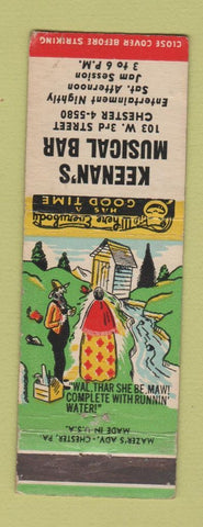 Matchbook Cover - Keenan's Musical Bar Chester PA? WEAR hillbilly