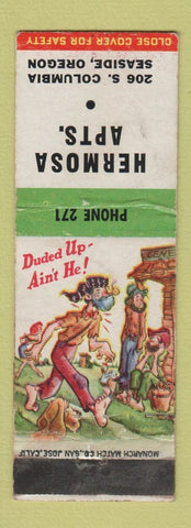 Matchbook Cover - Hermosa Apartments Seaside OR WEAR hillbilly