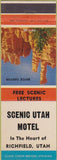 Matchbook Cover - Scenic Utah Motel UT Richfield UT