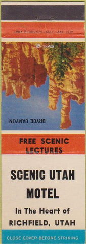 Matchbook Cover - Scenic Utah Motel UT Richfield UT