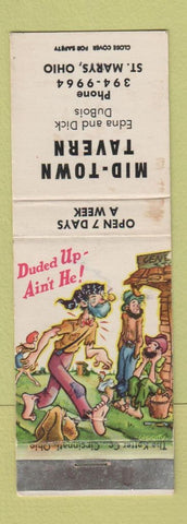 Matchbook Cover - Mid Town Tavern ST Marys OH WEAR hillbilly