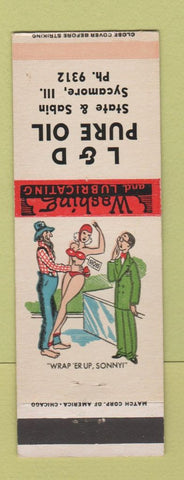 Matchbook Cover - L&D Pure oil gas Sycamore IL hillbilly