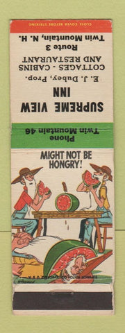 Matchbook Cover - Supreme View Inn Twin Mountain NH hillbilly