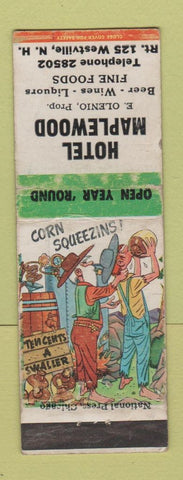 Matchbook Cover - Hotel Maplewood Westville NH WORN hillbilly