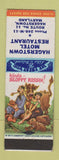 Matchbook Cover - Hagerstown Motel Restaurant MD hillbilly