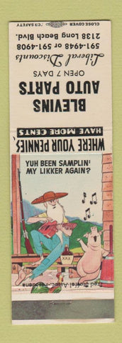 Matchbook Cover - Blevins Auto Parts Long Beach? CA hillbilly