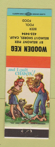 Matchbook Cover - Wooden Keg Belmont Shores CA billiards hillbilly