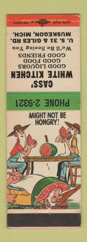 Matchbook Cover - Cass' White Kitchens Muskegon MI hillbilly