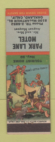 Matchbook Cover - Park Lane Motel Oakland CA hillbilly