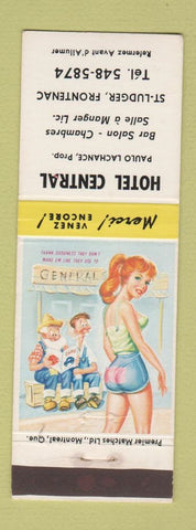 Matchbook Cover - Hotel Central Frontenac QC hillbilly