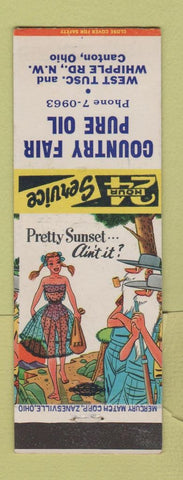 Matchbook Cover - County Fair Pure oil gas Canton OH hillbilly