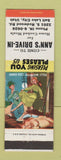 Matchbook Cover - Ann's Drive In Salt Lake City UT hillbilly