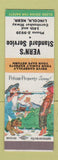 Matchbook Cover - Vern's Standard oil gas Lincoln NE hillbilly