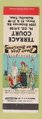 Matchbook Cover - Terrace Court Motel Nashville TN hillbilly