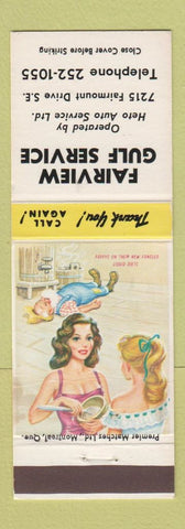 Matchbook Cover - Fairview Gulf oil gas Canada hillbilly