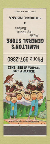 Matchbook Cover - Hamilton's General Store Shelburn IN hillbilly