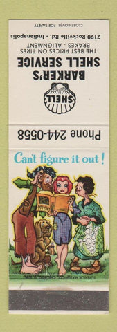 Matchbook Cover - Shell oil gas Barker's Indianapolis IN hillbilly