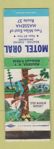 Matchbook Cover - Motel Oral Massena NY WEAR hillbilly