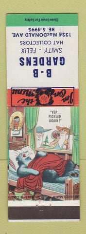 Matchbook Cover - B-B Gardens Hat  hillbilly