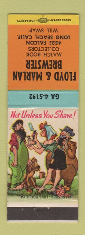 Matchbook Cover - Floyd Marlan Brewster Match Collectors Long Beach CA hillbilly