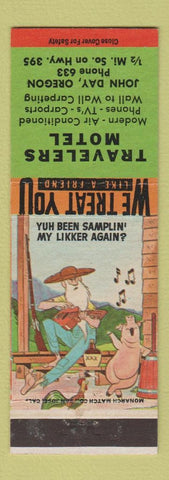 Matchbook Cover - Travelers Motel John Day OR hillbilly