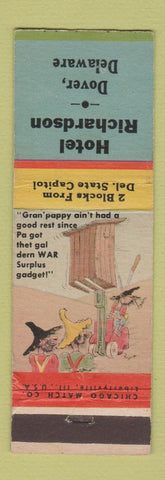 Matchbook Cover - Hotel Richardson Dover DE hillbilly