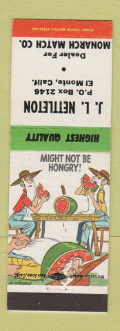 Matchbook Cover - JL Nettleton Monarch Match El Monte CA hillbilly