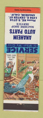 Matchbook Cover - Anaheim Auto PARts CA hillbilly