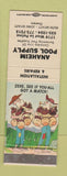 Matchbook Cover - Anaheim Pool Supply CA swimming #1 hillbilly