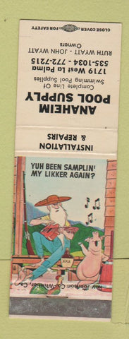 Matchbook Cover - Anaheim Pool Supply CA swimming #2 hillbilly