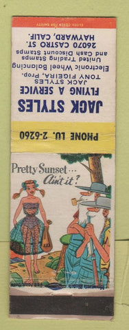 Matchbook Cover - Jack Styles Flying A oil gas Hayward CA WEAR hillbilly